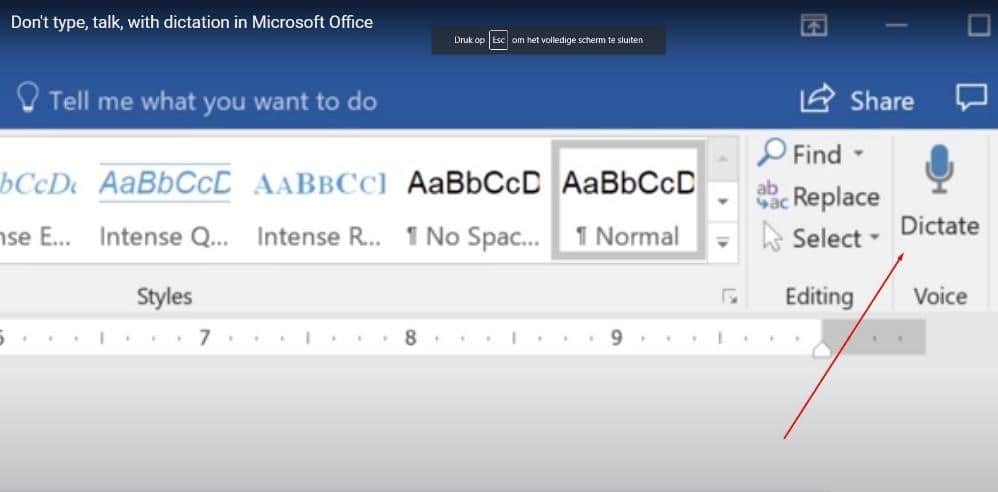 Microsoft Word Dictate Screenshots 1