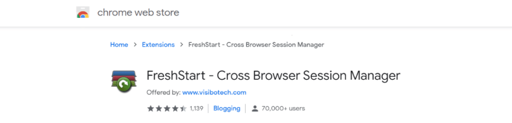 FreshStart Chrome Session Manager