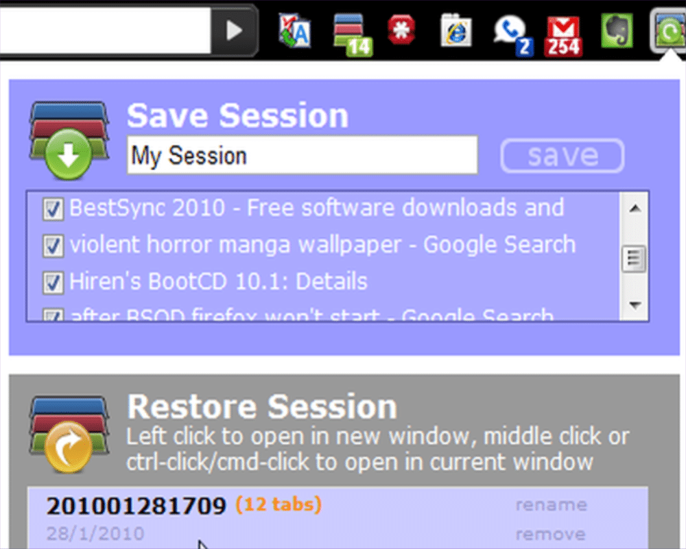 FreshStart Chrome Session Manager