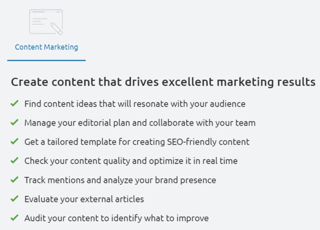 Semrush Content Marketing Tools
