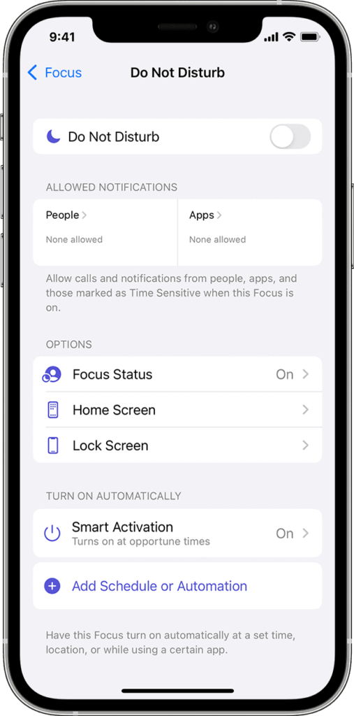 Ios15 Iphone12 Do Not Disturb Schedule